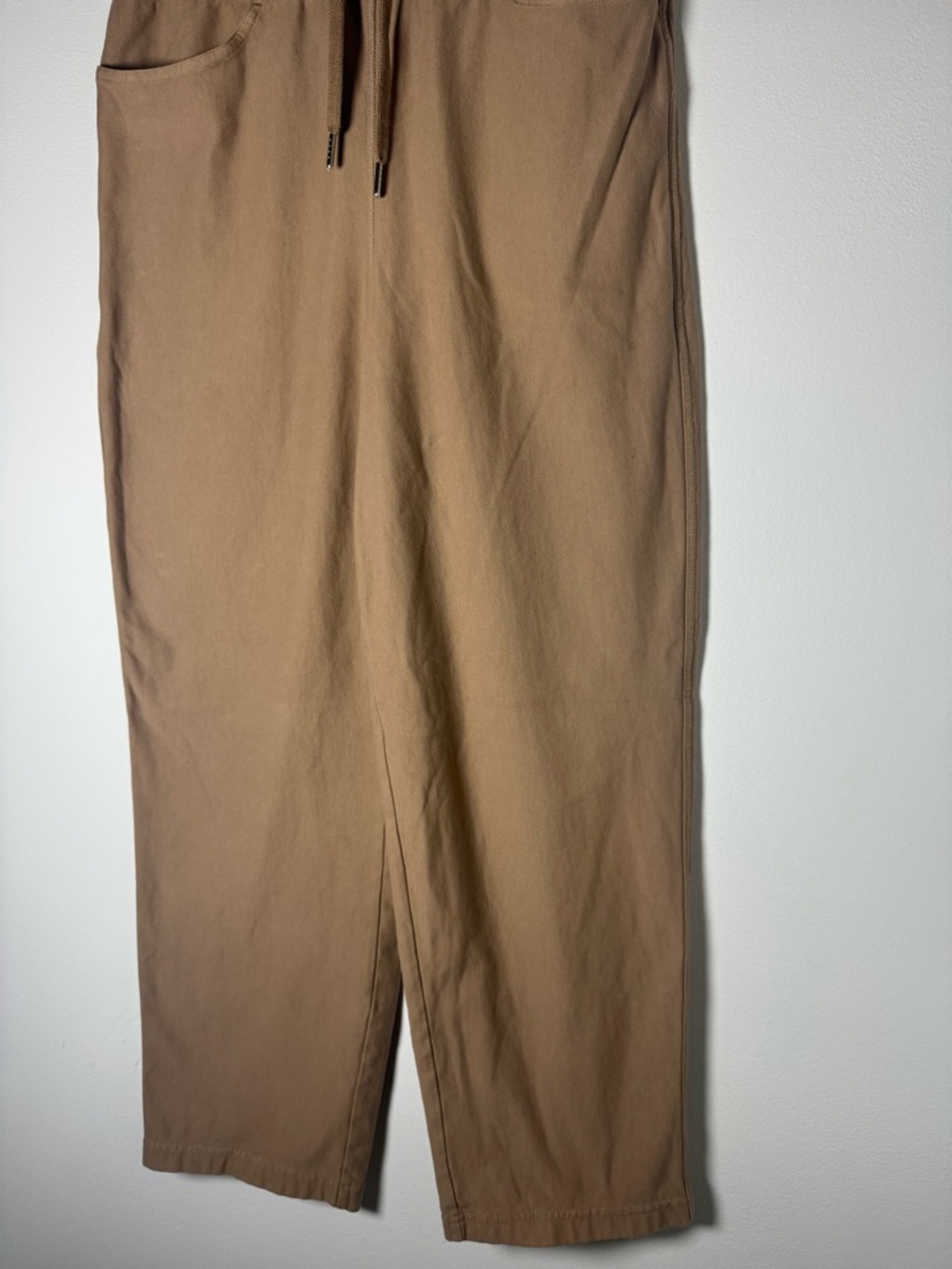 Athleta Tan Wide Leg Pants Womens Small Petite Pull On Lounge Casual - Picture 3 of 4